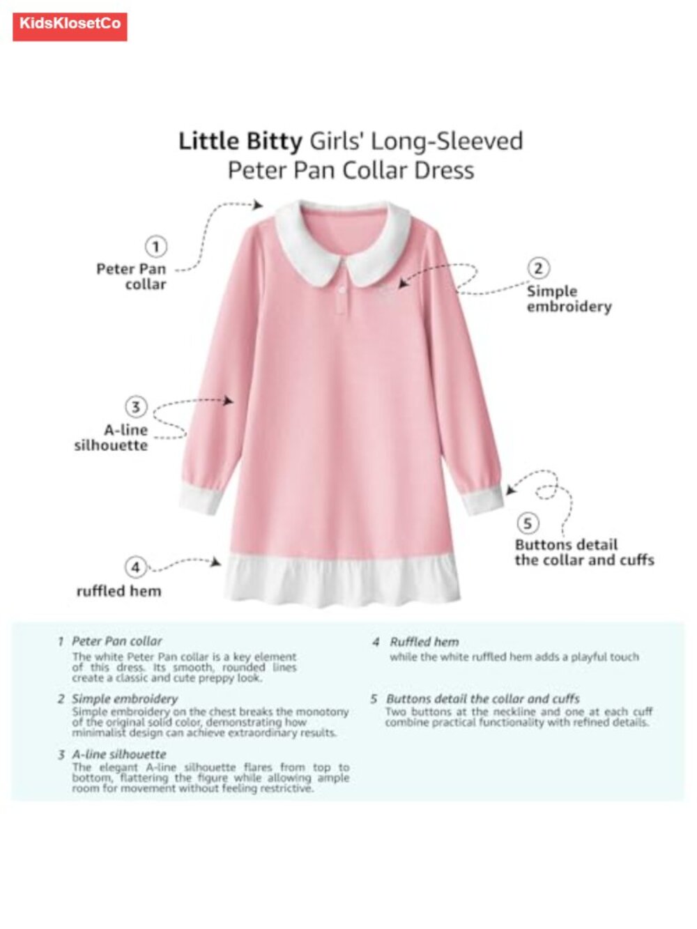 Girls Long Sleeve A-Line Tulle Princess Dress Midi Length Casual Party - Picture 3 of 5